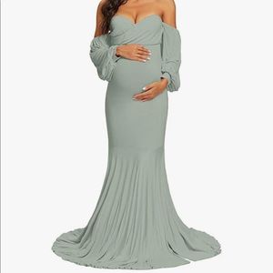 Green/Blue Maternity Dress
